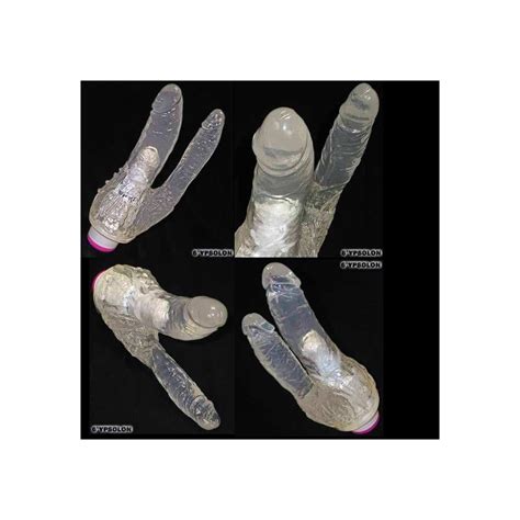 Penis Duplo Ou Dildo de Silicone Dupla Invencível Clear Vibrador