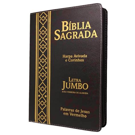 Bíblia Sagrada Letra Jumbo Índice e Zíper Marrom SB Shopee Brasil