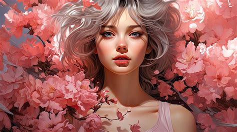 Premium AI Image | pink blossoms in an anime style superior illustration