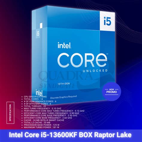 Intel Core I5 13600kf 14 Core 20 Threads 510ghz Raptor Lake Quadra