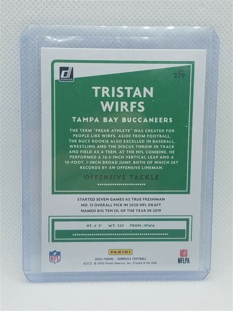 Tristan Wirfs Donruss Football Rc Tampa Bay Buccaneers Ebay