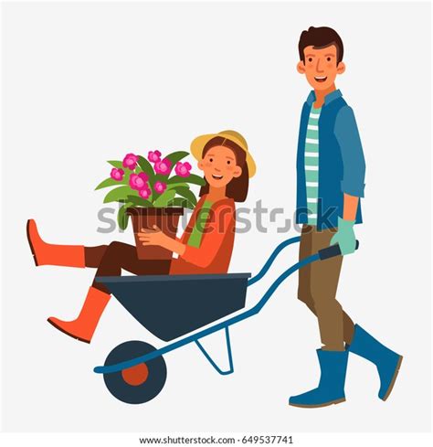 Pushing Wheelbarrow Over 7035 Royalty Free Licensable Stock Vectors