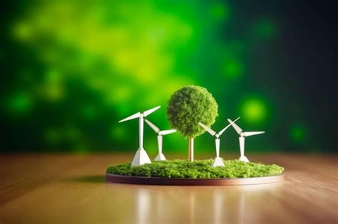 Premium Photo Group Of Wind Turbines Sitting On Top Of Green Grass