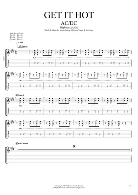 Get It Hot Tab By Ac Dc Guitar Pro Full Score Mysongbook