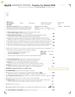 Fillable Online Revenue State Mn 2008 M1pr Form Fax Email Print PdfFiller