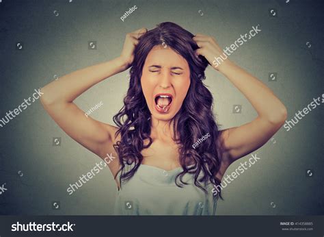 Frustrated Angry Woman Screaming Out Loud Stock Photo Edit Now