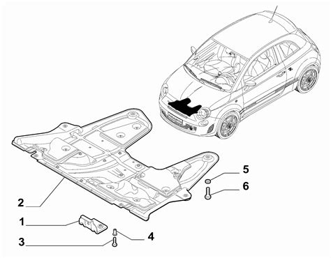 38115/10 - ENGINE UNDERSIDE GUARD - FIAT 500 ABARTH MY2012 (2012-....) | FIAT ePER - Online