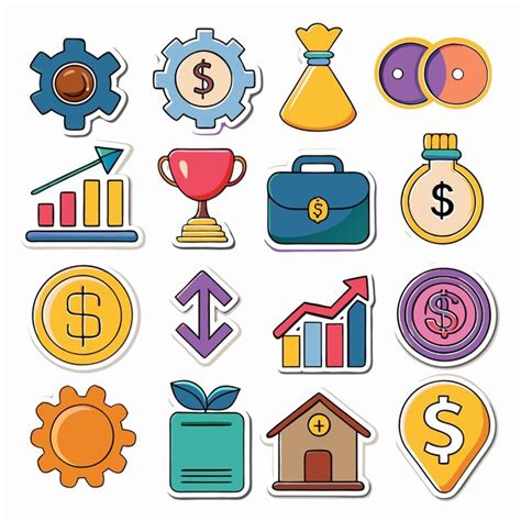 Financial Growth Icons Business Money And Success Premium AI