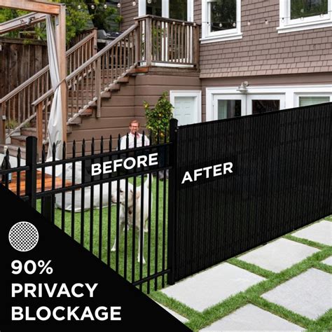 5 Ft X 50 Ft Black Privacy Fence Screen Netting Mesh With Reinforced