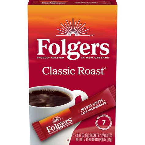 Folgers Classic Roast Instant Coffee Single Serving Packets 24 Count