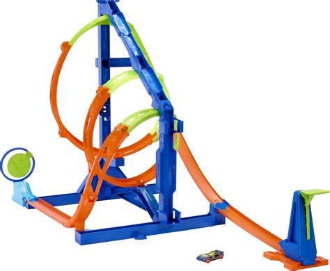 Hot Wheels Action Corkscrew Triple Loop Track Set With 1 Toy Car Walmart