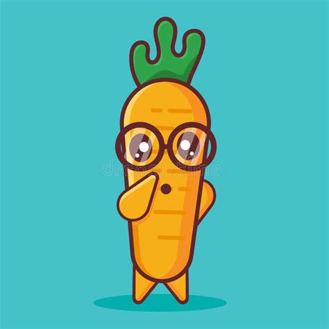 Cute Carrot With Nervous Gesture Isolated Vector Illustration Stock Illustration Illustration