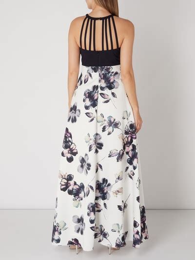 Jake S Cocktail Abendkleid Mit Floralem Muster Offwhite Online Kaufen