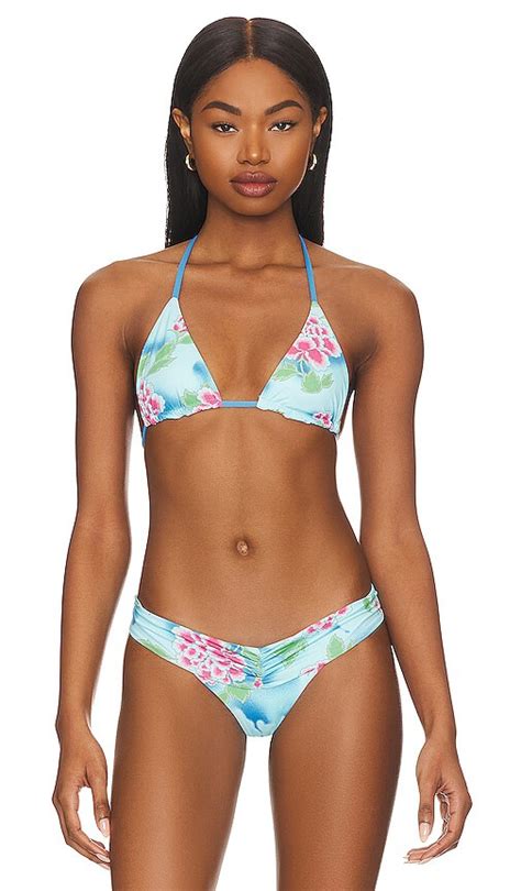 Frankies Bikinis Nick Bikini Top In Baby Blue Blue Daiquiri