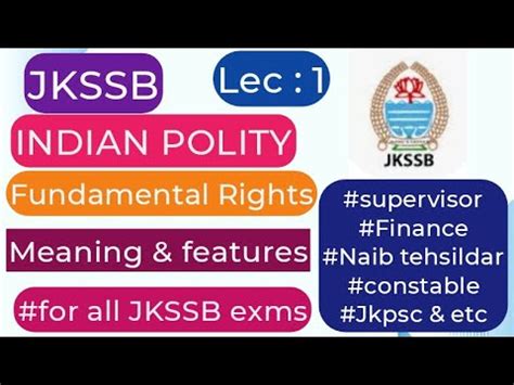 Indian Polity Fundamental Rights Jkssb Female Supervisor Constable