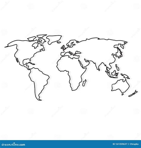 Cool World Map Vector Country Outlines World Map With Major