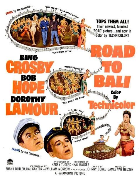 1952 Road To Bali Movie Poster Dorothy Lamour Bing Crosby Bob Hope