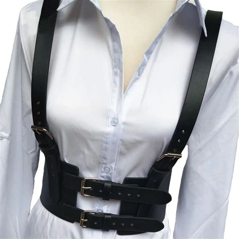 Fashion Sexy Wide Leather Harness Gothic Slimming Body Bondage Cage