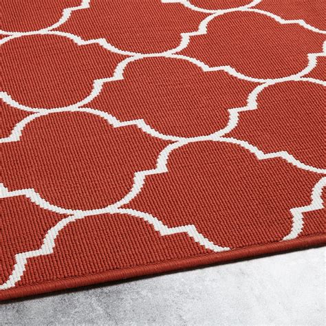 Tapis d extérieur terracotta motifs graphiques 160x230 Hampton