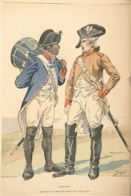 French Saint Domingue Militia Dragoons Foot Drummer Mounted