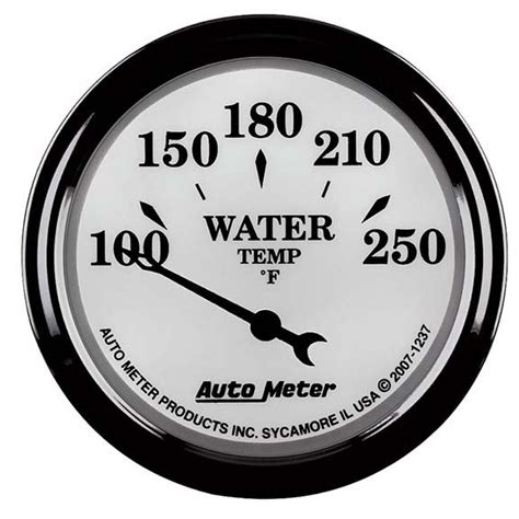 Water Temp Gauge Inch Old Tyme White Ii Series Autometer