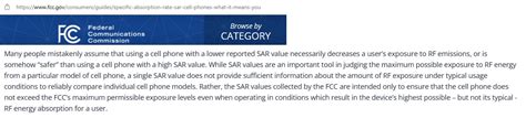 Phone Radiation FCC Says Don T Compare Single Specific Absorption Rate