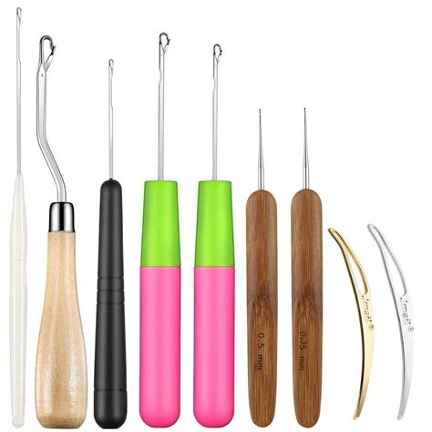 Pieces Bent Latch Hook Crochet Needle Set Latch Hook Dreadlocks Tool