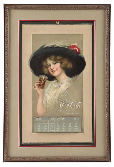 Lot Detail 1913 FRAMED COCA COLA CALENDAR