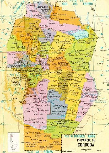 Córdoba Province Map Argentina