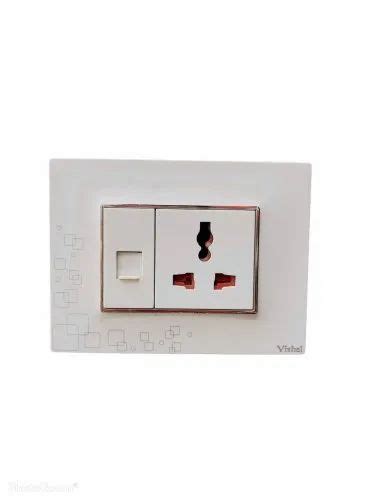 Vishal White Polycarbonate Electric Switch Number Of Sockets At Rs