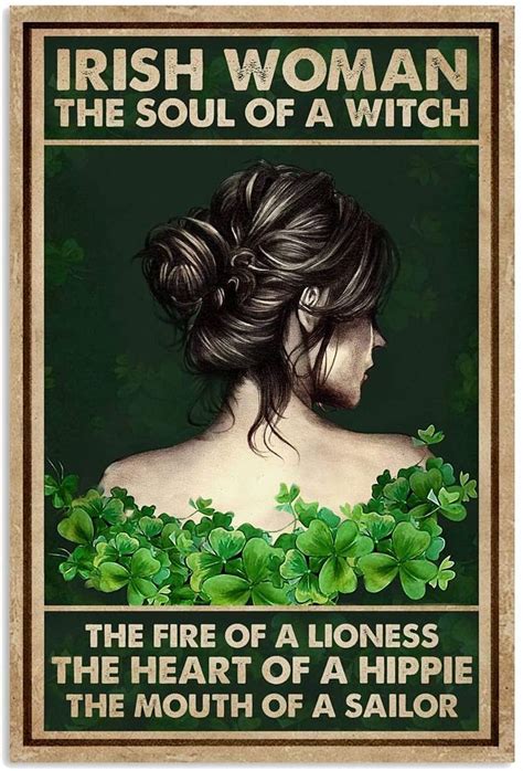 Irish Woman The Soul Of A Witch Vertical Poster On Birthday T For