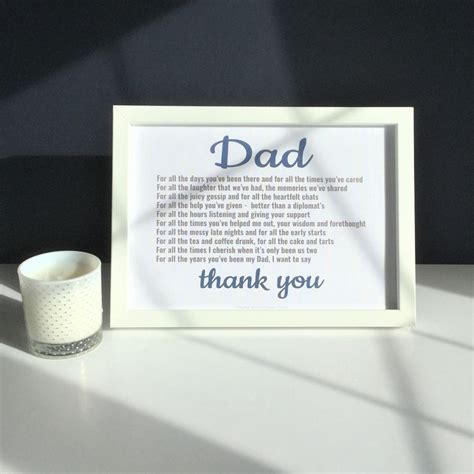 Dad Thank You Father's Day Poem Print Gift - Etsy