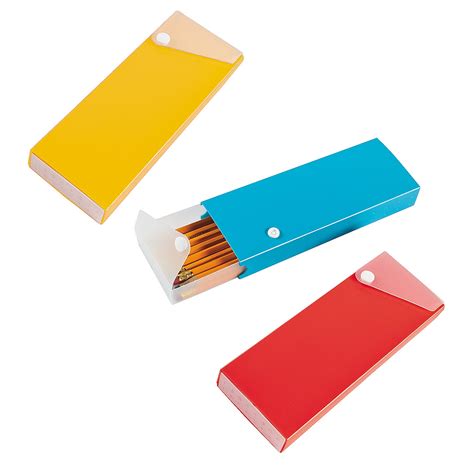 Plastic Pencil Boxes Stationery 12 Pieces