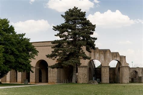 Premium Photo | Ancient roman greek arena architecture large arches