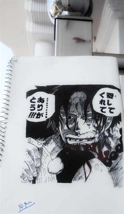 Drew Ace's death manga panel on paper! : r/OnePiece