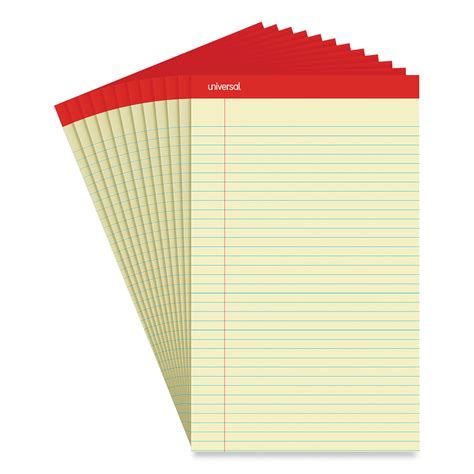 Perforated Ruled Writing Pads Widelegal Rule Red Headband 50 Canary