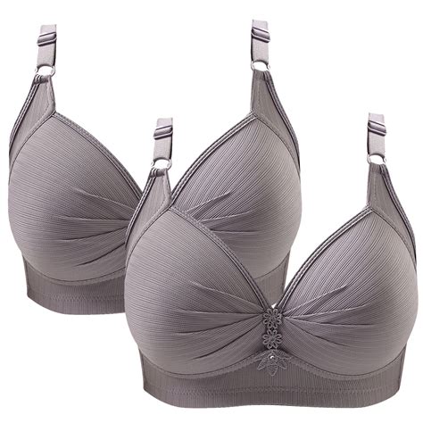 Tuwabeii 2pc Womens Seamless Bras No Underwire Scalloped Push Up Bras Soft Wireless Comfort