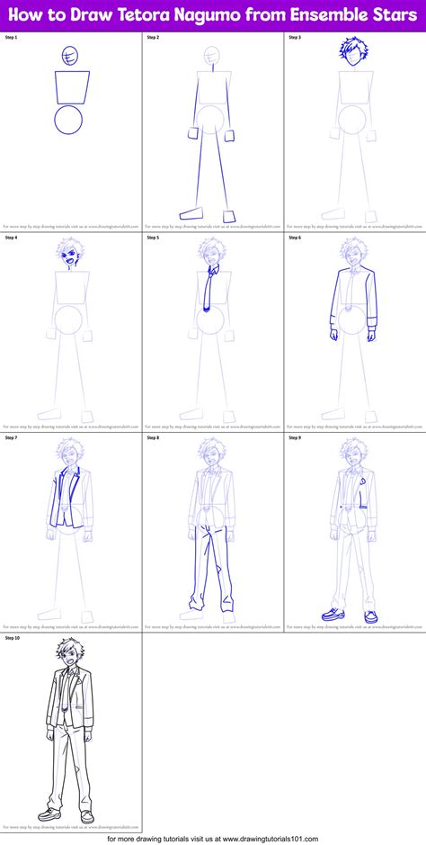 How To Draw Tetora Nagumo From Ensemble Stars Printable Step By Step