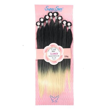 Cabelo Orgânico Super Star Liso 60 cm Telado 320 Gramas Cor MT2 613