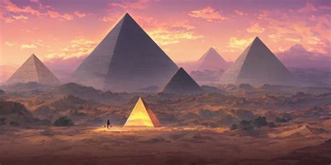 A Stunning Desert Landscape With A Pyramid In The Stable Diffusion