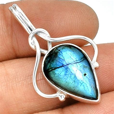 Pendentif Protection Labradorite Monture Argent Ref