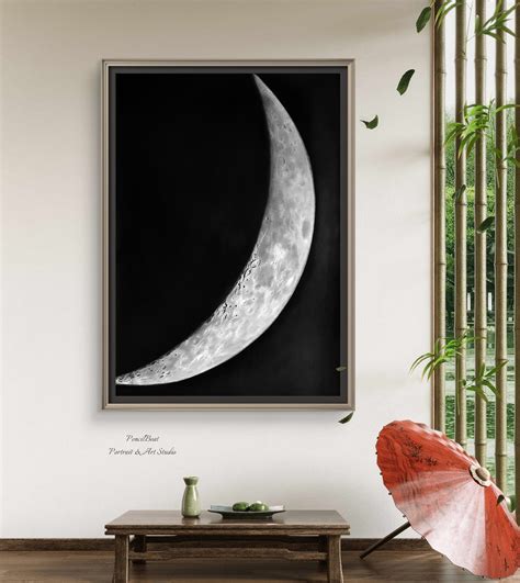 First Quarter Young Moon Moon Drawing Moonscape Artwork Moon Waning ...