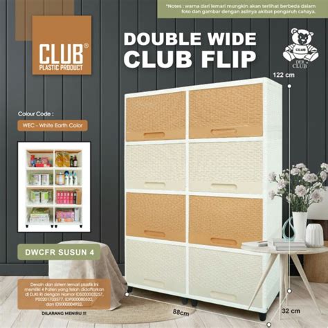 Jual CARGO CLUB DOUBLE WIDE FLIP 4SSN LEMARI PLASTIK CLUB DOUBLE