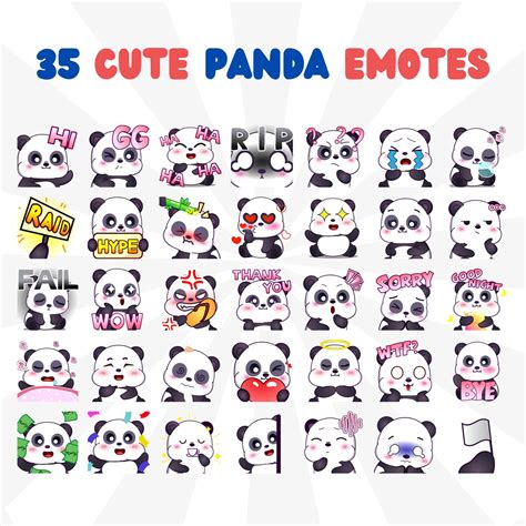 Cute Panda Emotes Pack Twitch Emotes Pack Discord Emotes Pack