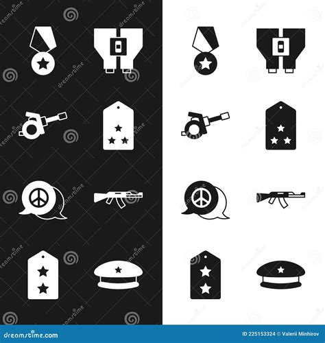 Set Military Rank, Howitzer, Reward Medal, Binoculars, Peace