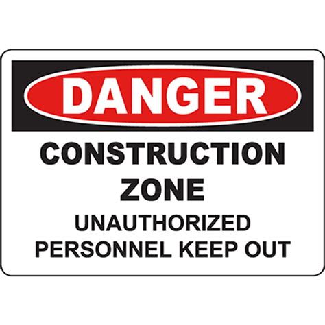 DANGER Construction Zone Unauthorized Personnel Keep Out Sign | Graphic ...