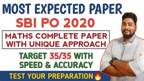 Sbi Po Most Expected Paper Maths Complete Paper Target