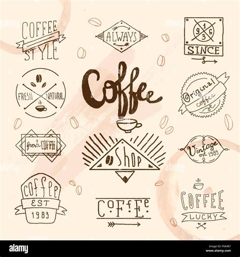 Vintage retro coffee labels Stock Vector Image & Art - Alamy