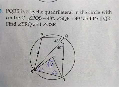 pqrs   cyclic quadrilateral   circle  centre  angle mathr
