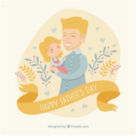 Free Vector Blonde Dad With His Daughter